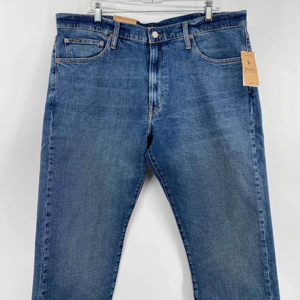 Polo Ralph Lauren Varick Slim Straight Jeans‎ Mens 38T x 36 Blue Tall Stretch